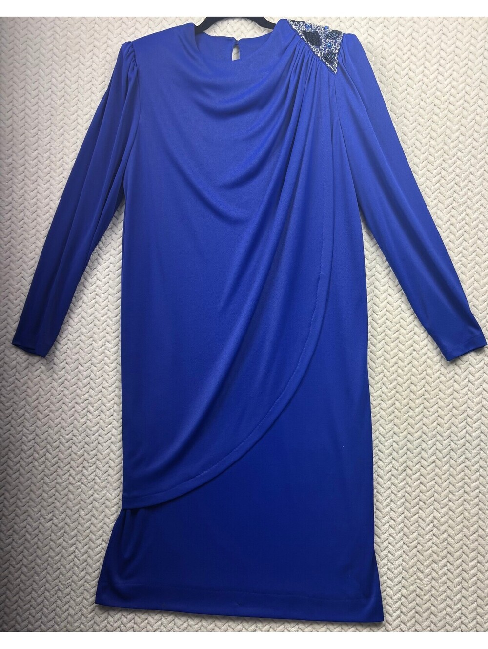 Neiman Marcus Elegant Royal Blue Long Sleeve Dress Size 13/14